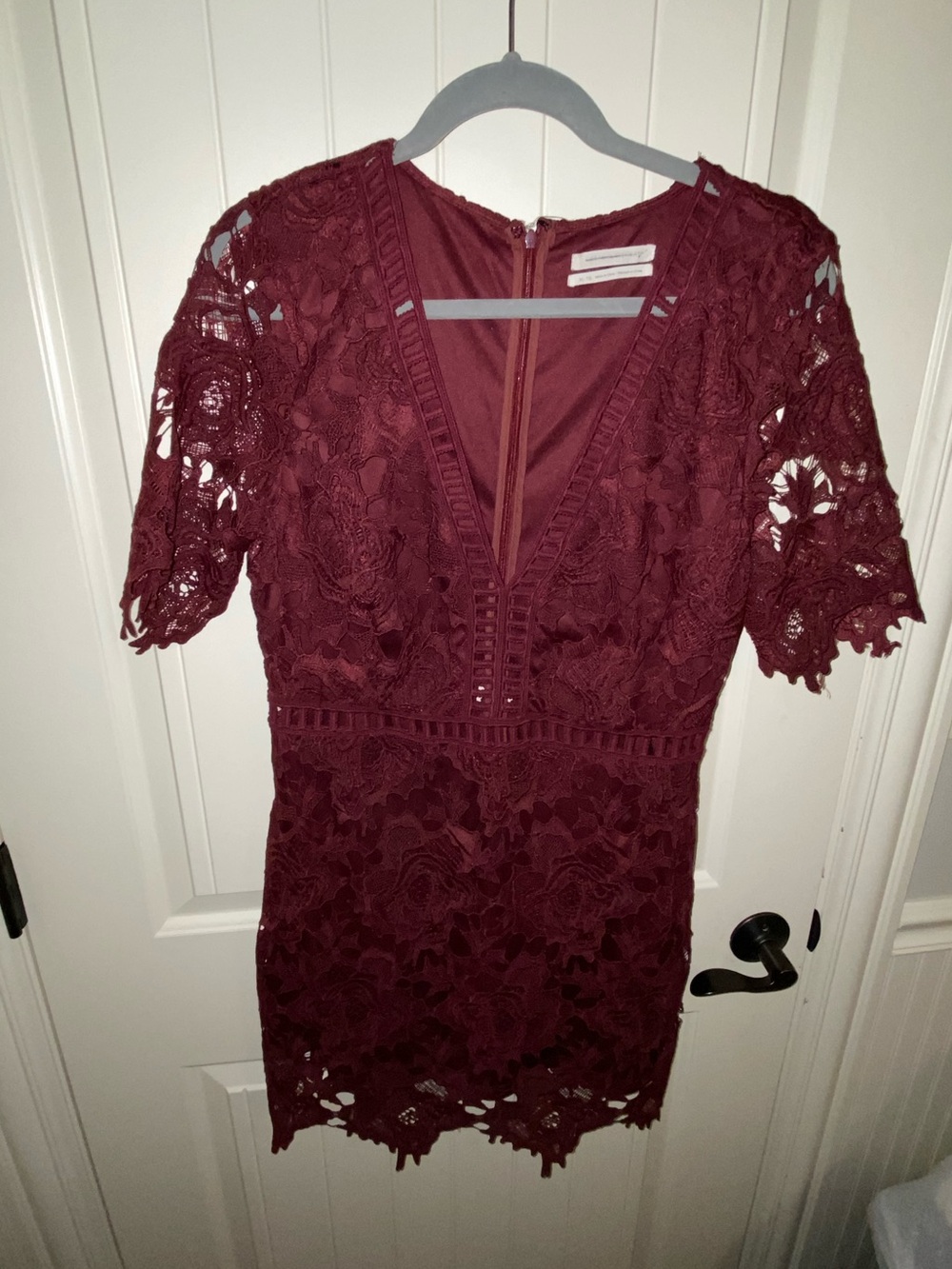 Urban outfitters burgundy floral lace dress